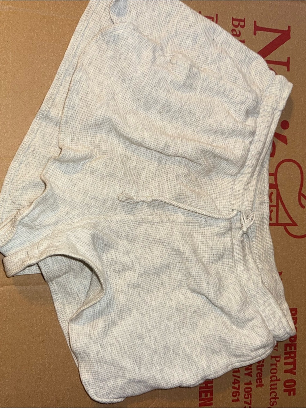 Brandy Melville Light Gray Waffle Knit Lounge Shorts